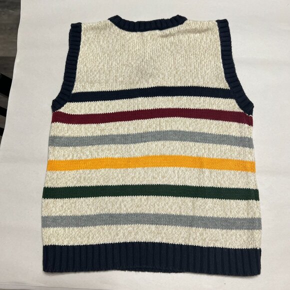 Vtg Gymboree Boys Sweater Vest Striped Knit Sleeveless Top 100% Cotton XXL 7yrs - Picture 3 of 3